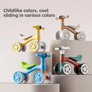 Balance Bike for Olds Pedal-Free Scooter Toddler Walking Bike Four-Wheel Baby Glider Plastic Made China