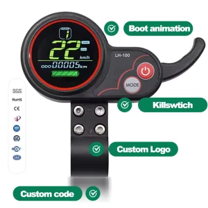 Bicycle Computer Accessories Parts Lh-100 24V 36V Bike Speedometer Wired Waterproof Electric Scooter Display for KIRIN V4 MAX