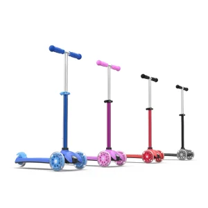 Big Wheel PU 3 Wheel Adjustable Kids Scooter Printed Flashing Light Children Kids Scooter