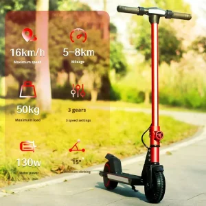 BinYao BY-299 130W Aluminum Alloy Kid’s Electric Scooter Lithium Waterproof Foldable RGB LED Lights Electronic Brake