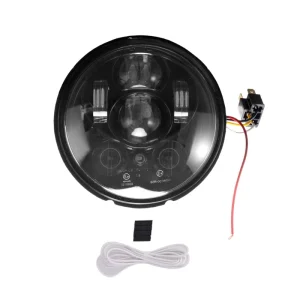 Black LED Headlight Light with Position Light Head Lamp for LXV Vespa Scooter Accessories