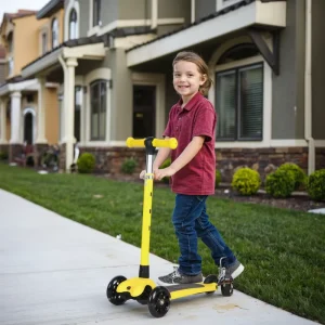 Boys and Girls 3 Wheel LED Flashing Light Wheel Portable Detachable Kids Scooter Wider Board Child Scooter
