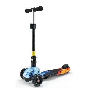 CE Certified 3-Wheel Kick Scooter for Kids Foldable Deck with Light-Up PU Wheels for Girls and Boys