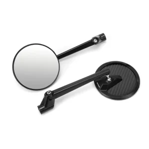 Carbon Fiber Retro Round Rearview Mirror Universal Accessory for Motorcycle Electric Scooter