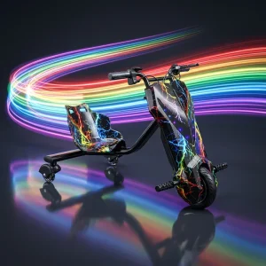 Children 360 Degree Drifting Electric Trike 3 Wheels Drift Scooter LED Flash Bluetooth Speaker Ride on