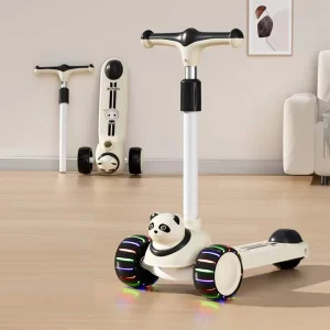 Children Scooter Folding Kick Scooter Adjustable Height Skateboard Baby Foot Scooter for Kids With Light
