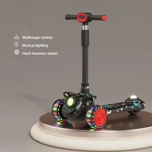 Children’s Scooters Can Sit 2-8 Years Old Children’s Scooters Flash Tricycle Foldable Music Slide