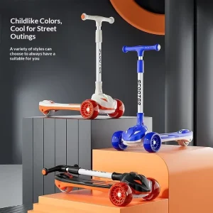 Children’s and Teenagers’ Scooter 3-18 Years Old Folding Flashing Pedal Scooter for Boys and Girls Custom Made