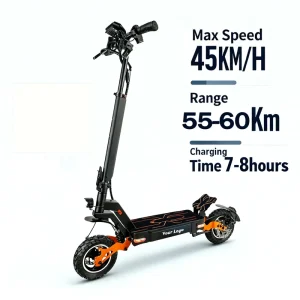 China Factory High Power Scooter Fast Speed 800W Long Range Battery 2-Wheel Foldable 48V LED Waterproof Electric Adult