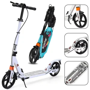 Customize Folding Kick Foot Scooter Dual Suspension Hand Brake Rear and Disc Brake Adult Kick Scooter Foldable