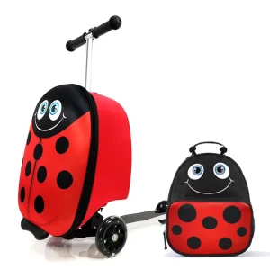 Customized Design 3D Trolley Children Luggage Airport Suitcase Kids 3 WHEEL Foot Kick Mobility Scooters for Teenagers