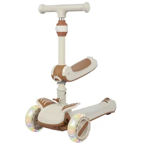 Direct Sales From Manufacturer Children Kick Scooter Large 3-Wheel Foldable Kids Scooter with LED Light PU Material Three Wheels