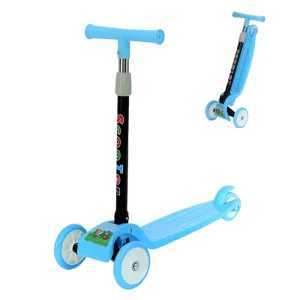Drop Shipping Kids Scooter Children and Toddler 3 Wheel Kick Scooter Adjustable Handlebar Indoor and Outdoor Pink and Blue