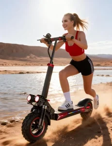 Dual Motor 48V Electric Scooter High Power Long Range Battery Waterproof Folding E Scooter for Adult Commuter