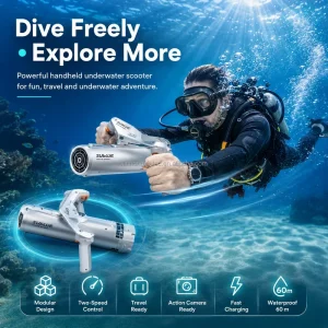 Dual Speed Underwater Thruster IP68 Waterproof Sea Scooter Support 100W PD Fast Charging Reverse Charging Power Bank