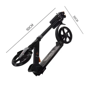 Dual Suspension Shock Absorbers Portable Manual Brake Dual Wheel Folding Adjustable Scooter