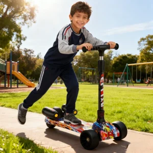 Durable Steel Foldable 3 Wheel Kick Scooter for 6 8 Years Old Kids Outdoor Use Toys Gifts