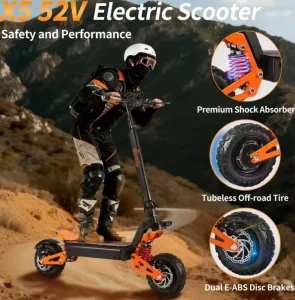 EU US Stock Foldable Electric Scooter 11inch Off Road 1200W 5000W 6000w Dual Motor Fast Speed Scooters Big LCD Screen Escooter