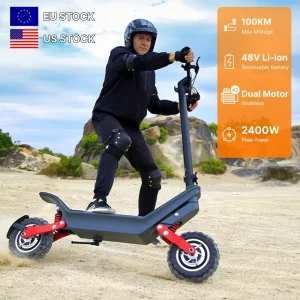 EU US UK Stock Dual Motor Off road Electric Scooter 48V 100km Long Range All Terrain Escooter Foldable E Scooter for Heavy Adult