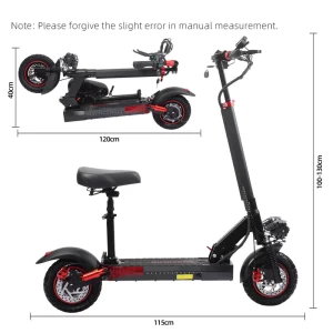 EU US Warehouse Big Wheel 48V Folding Electric Scooter Dual Suspension Lightweight E Scooter With Seat