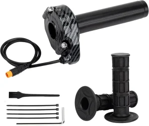 Ebike Full Twist Throttle for Macfox 3 Pin Surron Style Throttle Grip Kit 12V-72V for HappyRun Freego Heybike Electric Dirt Bike