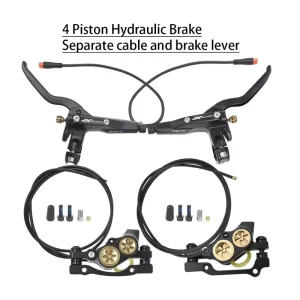 Ebike Parts Accessories Electric Bike Scooter Left Side Caliper Front and Rear 2 Pin Connector 4 Piston Hydraulic Brake