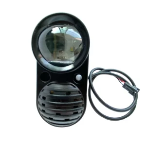 Electric Folding Bike Scooter Parts Kits Stem Curved Light LED Front Headlights with Horn IP5 Waterproof 1.6W Black