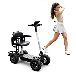 Electric Golf Cart Scooter Single Person Mobility Scooter 48V Foldable 35 km h Max Speed 50 km Range