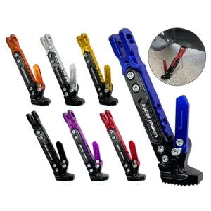 Electric Motorcycle Aluminum Alloy Single sided Motorcycle Kickstand Foot Side Stand CNC Colorful Adjustable Footrest