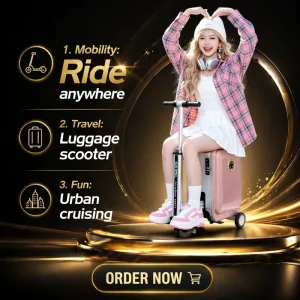 Electric Riding Scooter Suitcase SE3SL Travel Business Light Luggage Case Removable Battery Suitcase