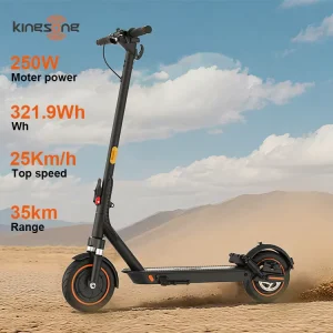 Electric Scooter 250W 37V Max 15.5MPH Rear Disc Brake 22Miles Long Range Smart APP Commute Adult