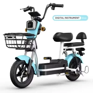 Electric Scooter 48V Rear Hub Motor Drum Brake 3 Speed Lead Acid Battery 350W with Front Light and Seat for Adults