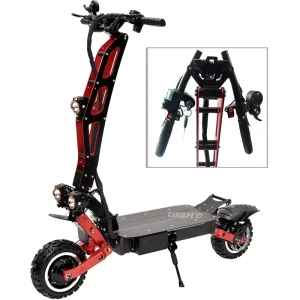 Electric Scooter Dual Motor 60V 6000W Foldable Fat Tire Electric Scooter Adult With Sidelight