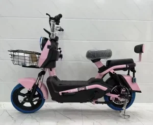 Electric Scooter Front Basket Two Seats 3 Speed Electronic High Carbon Steel Frame Rear Hub Motor