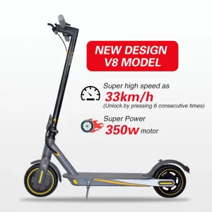 Electric Scooter for Adults 350W 30KM H 8.5 Inch Tire Double Shock Absorption Foldable V8 E Scooter With Sight Lamp APP