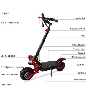 Electric Scooters US EU Stock Free Shipping Fast Speed 48V Battery Longer Range LED Display 11inch Off Road