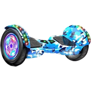 Electric Self Balancing Hoverboard for Kids Adults Inflatable Tires Light up Glowing Wheels Air Tire Scooter Balance Board LED
