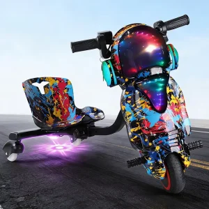 Electric Three Wheel Kids Scooter with 350W Motor 36V Lithium Battery 20km h Max Speed 10km Range 360 Drifting Scooter