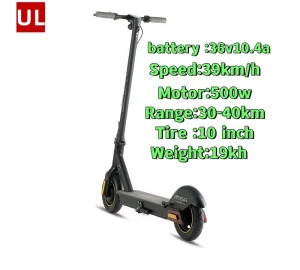 Electric Two-wheel Scooter for Adults 36V Dual Motors Foldable 150kg Load Digital Lithium Battery 500W 10” Tire Urban Commuter