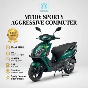 Euro 5 50cc Gas Scooter EEC Approved EFI Petrol Moped 45km/h Adult City Motor Scooter 4 Stroke MT110 Gasoline Scooter