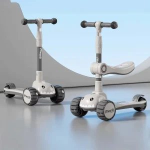Exercise Outdoor Foldable Three-Wheel Adjustable Handlebar Scooter Plastic Material Riding Application