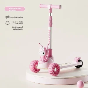 Extra-Wide Board Modern Outdoor Children’s Scooter Adjustable Height 3 Wheels Foldable Kick Scooters for Kids Toddlers 3-6 Years