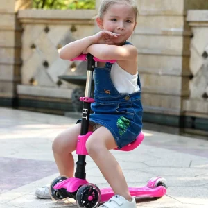 FLT 2 in 1 Kick Scooter With Removable Seat Great for Kids & Toddlers Boys or Girls