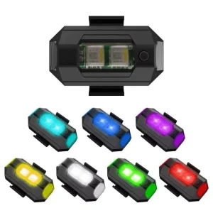 Factory Price USB Rechargeable 12V 2W RGB 31Mode Aircraft Scooter Accessories Universal Motorcycle Tail Warning