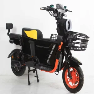 Factory Sporty Electric Scooter Stylish Black Orange E-Moped with Powerful Motor for Export