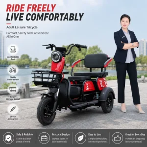 Factory Supply 3-Wheel Electric Scooter Tricycle 48v/60v Electric Passenger Vehicle