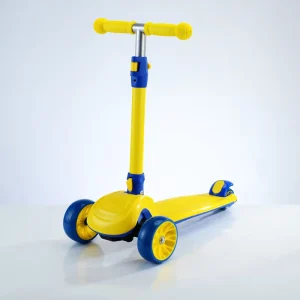 Foldable 3-Wheel Anti-Collision Kick Scooter with Height Adjustment and Rear Foot Brake for Children 1-3 Years