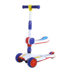 Foldable 3-Wheel Kick Scooter for Kids Plastic Foot Scooter for Outdoor Use PU Wheels
