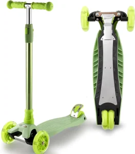 Foldable 3 Wheels Kick Scooter for Kids Use with LED Lights