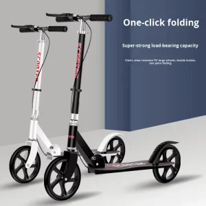 Foldable Aluminum Alloy 2 Wheel Adult Foot Scooter with Foot Brake for Commuting